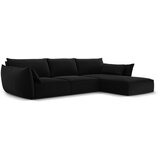 Mazzini Sofas Crna baršunasti kutna garnitura (s desnim kutom/s ležaljkom) Vanda – | shoptok.hr