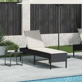  Ležaljka s jastukom crna 55x200x44 cm poli ratan | Eponuda.com