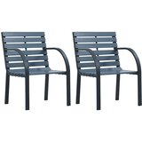 Vrtne stolice 2 kom sive od masivne jelovine i čelika  Vrtne stolice 2 kom sive od masivne jelovine i čelika Slike