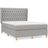  Krevet s oprugama i madracem svjetlosivi 140x190 cm od tkanine | shoptok.hr