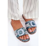 Boto Flat Women's Slippers With Decorative Buckle Blue Clariola Cijene