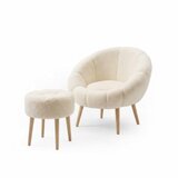 Atelier Del Sofa fotelja i tabure lida cream | Eponuda.com