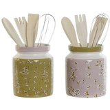 Posuda za Kuhinjski Pribor DKD Home Decor Metal Dolomite Drvo MDF 12 x 12 x 25 cm (2 kom.) | shoptok.hr