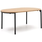 Kave Home Okrogla raztegljiva jedilna miza z mizno ploščo v hrastovem dekorju v naravni barvi ø 90 cm Montuiri – | Shoptok.si