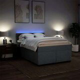 vidaXL Box spring postelja z vzmetnico temno siva 140x200 cm blago | Shoptok.si