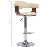 In barski stolci od savijenog drva i umjetne kože 2 kom krem | shoptok.hr