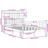  Knjižna postelja brez vzmetnice vošč. rjava 135x190 cm borovina, (21653682) | Shoptok.si