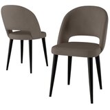 Hanah home set trpezarijskih stolica Pane 4 kom, kapućino tkanina Babyface, crne metalne noge | Eponuda.com