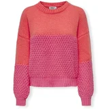 Only Puloverji Rose Life Knit - Spice Coral/Camelia Rose Rožnata