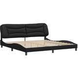  Posteljni okvir z vzglavjem črn 200x200 cm umetno usnje, (21086453) | Shoptok.si