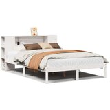 vidaXL Knjižna postelja brez vzmetnice bela 160x200 cm trdna borovina | Shoptok.si