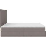 vidaXL Otomanski posteljni okvir z vzmetnico taupe 160x200 cm blago | Shoptok.si