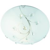 Searchlight Flush 3-lučna velika stropna vgradna svetilka, krom, kristalno steklo, E27, (22101183) | Shoptok.si