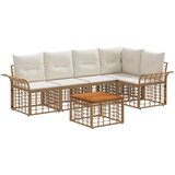  Set vanjskih sofa 6 kom. Prirodna i krema bijela Poliester | shoptok.hr