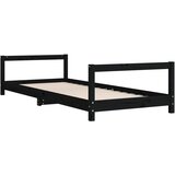  Okvir za dječji krevet crni 90 x 190 cm od masivne borovine | shoptok.hr