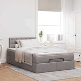 vidaXL Otomanski posteljni okvir z vzmetnico taupe 120x190 cm blago, (21610696) | Shoptok.si