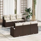  7-delni set vrtne sedežne garniture z blazinami Rjava Poli ratan, (22093319) | Shoptok.si