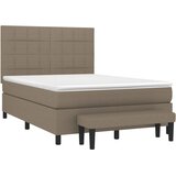  s oprugama i madracem smeđesivi 140 x 190 cm od tkanine | shoptok.hr