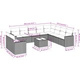  11-dijelni set vrtnih sofa od poliratana s jastucima smeđi | shoptok.hr
