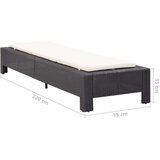 Poli Ležalnik z blazino črn poli ratan | Shoptok.si