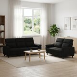  Set sofe 2 pcs Crna Tkanina Slike