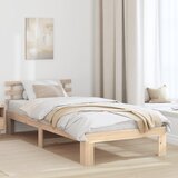 vidaXL Krevetni Okvir od Borovog Drva Prirodno Drvo 75 x 190 cm | shoptok.hr