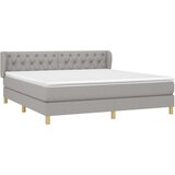  Box spring postelja z vzmetnico svetlo siva 160x200 cm žamet, (20791180) | Shoptok.si