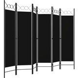 vidaXL Paravan 6-delni črn 240x180 cm | Shoptok.si