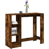 vidaXL Barska miza s policami dimljeni hrast 124x46x103,5 cm inž. les, (22056704) | Shoptok.si