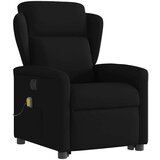 vidaXL Masažni naslonjač na podizanje od tkanine crni | shoptok.hr