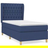 Maison Chic Box spring postelja - Vzmetna postelja z vzmetnico modra 90x200 cm blago SL13706, (21883147) | Shoptok.si