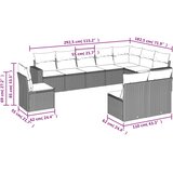  10-dijelni set vrtnih sofa s jastucima bež od poliratana | shoptok.hr