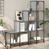  Regal za knjige siva boja hrasta 122x30x132 cm od drva i metala | shoptok.hr