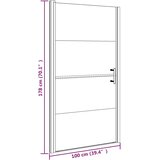 vidaXL Vrata za tuš 100x178 cm delno motno kaljeno steklo črna | Shoptok.si