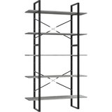 Furnova Knjižna omara 5-nadstropna betonsko siva 100x30x175 cm inž. les, (21932476) | Shoptok.si