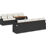  Set za obedovanje u vrtu s 9 komada i jastučićima crna poli rattan akacija | shoptok.hr