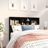 vidaXL Uzglavlje s ormarićem crno 120 x 19 x 103,5 cm Cijene