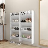 vidaXL Stenska omara za čevlje 4 kosi bela 60x18x60 cm iverna pl. | Shoptok.si