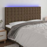  LED uzglavlje tamnosmeđe 200x5x118/128 cm od tkanine | shoptok.hr