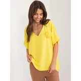 Fashion Hunters Yellow oversize blouse with neckline