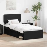  Konstrukcija postelje Črna 100 x 200 cm Masivno borovo les, (5000103095) | Shoptok.si