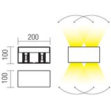  Redo 90304 - LED spoljašnje zidno svetlo VARY 4xLED/5W/230V 3000K IP54 braon | Eponuda.com
