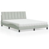 vidaXL Krevet s madracem svjetlosivi 160x200 cm baršunasti Cijene