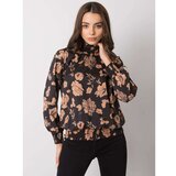 Fashion Hunters Black and camel floral blouse from Damika Cene