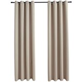 vidaXL zavjese za zamračivanje s prstenima 2 kom bež 140 x 175 cm | shoptok.hr