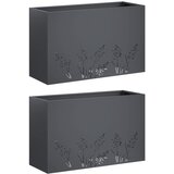  Vrtna saksija 2 kom. Antracit 80 x 30 x 49 cm Čelična vrata | shoptok.hr