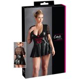 Cottelli Plus Size - Bleščeča obleka z rdečim korzetom (črna) - XXXXL Cene