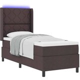  LED Box Spring Krevet Tamno smeđa 90 x 190 cm tkanina | shoptok.hr