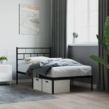 vidaXL Kovinski posteljni okvir z vzglavjem črn 80x200 cm Cene
