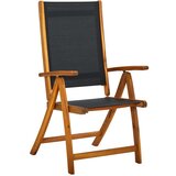 Maison Chic Zložljivi Vrtni Stoli - Stol za vrti 2 kosa trden akacijev les in tekstil JS2696, (21876563) | Shoptok.si